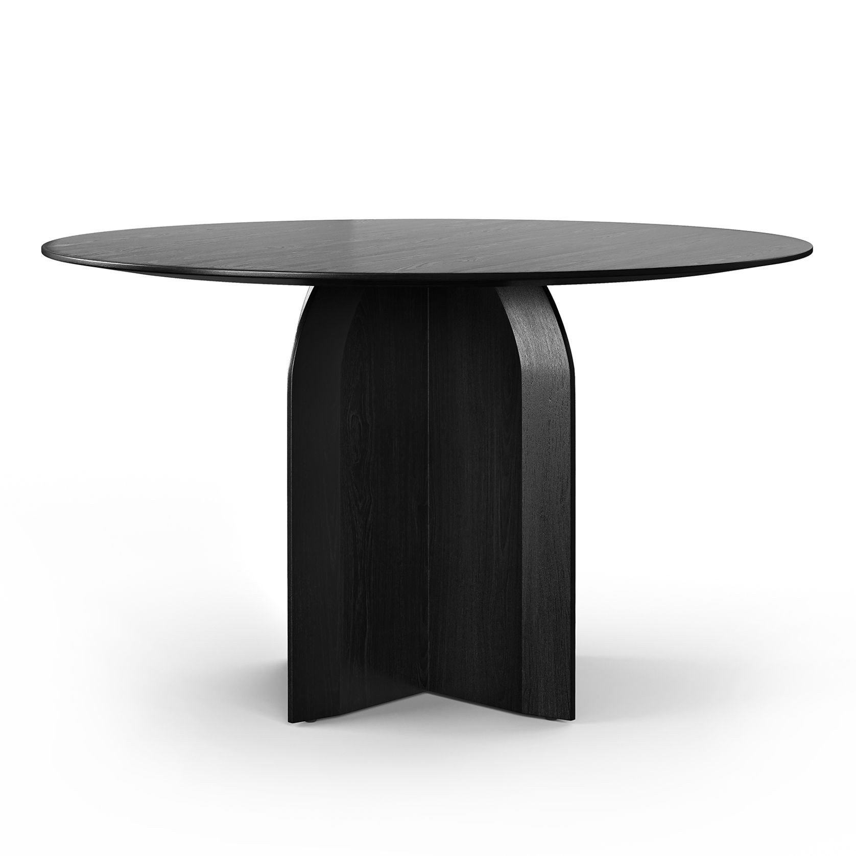 Arco 120cm Round Oak Dining Table | Black gallery detail image