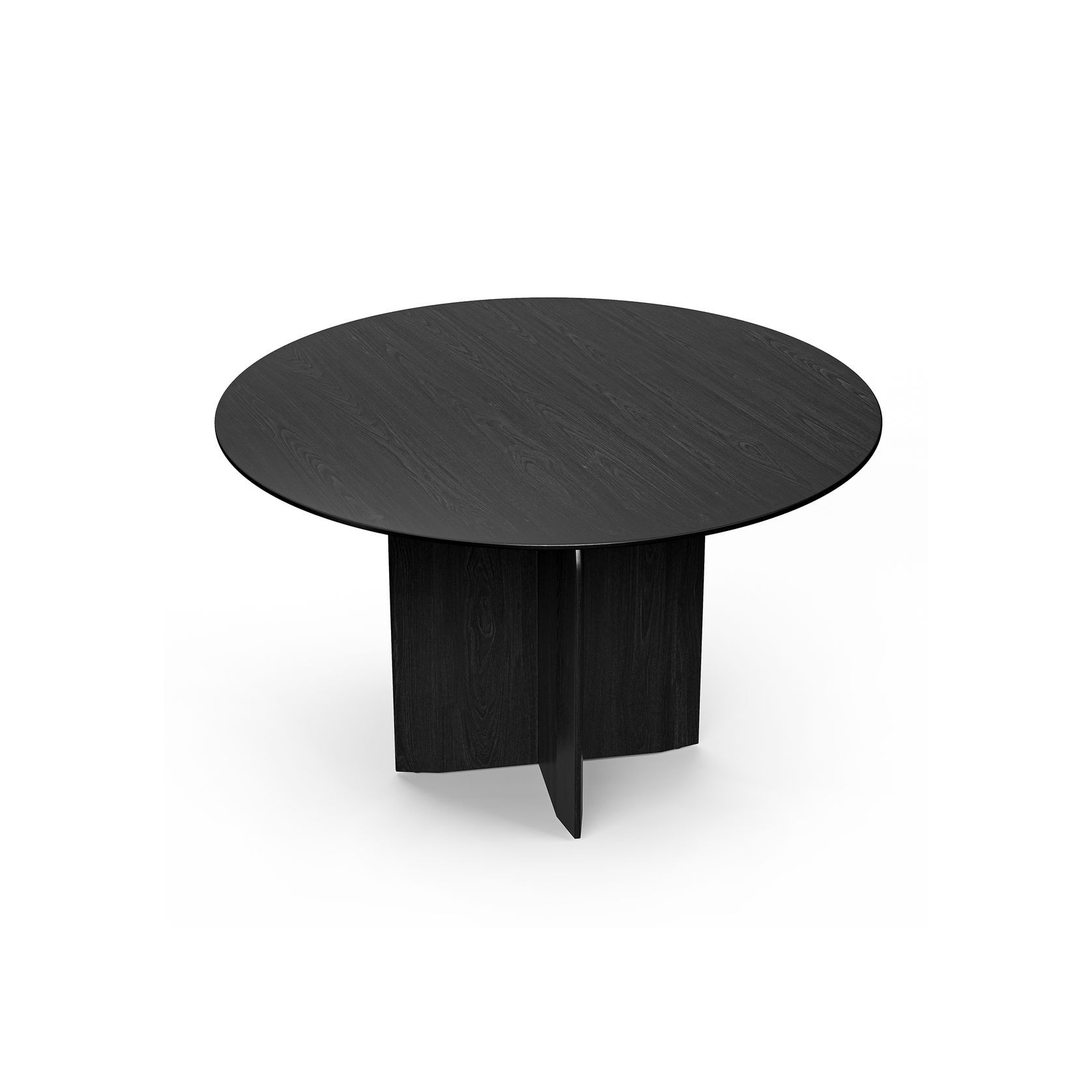 Arco 120cm Round Oak Dining Table | Black gallery detail image