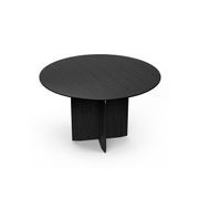 Arco 120cm Round Oak Dining Table | Black gallery detail image