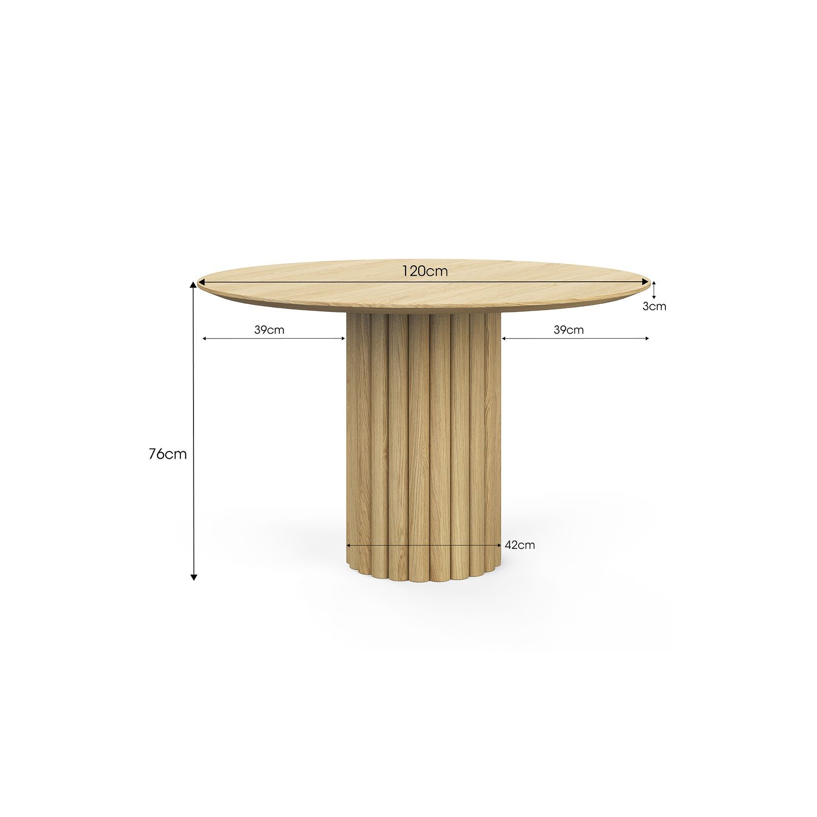 Kara 120cm Round Oak Dining Table | Natural gallery detail image