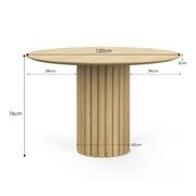 Kara 120cm Round Oak Dining Table | Natural gallery detail image