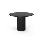 Kara 120cm Round Oak Dining Table | Black gallery detail image