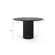 Kara 120cm Round Oak Dining Table | Black gallery detail image