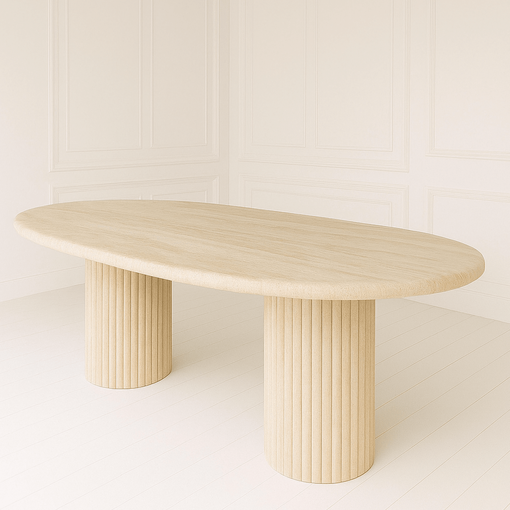 Oval Dining Table - Vein Cut Travertine gallery detail image