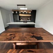 Bespoke Dining Table & Benches — Reclaimed Macrocarpa gallery detail image