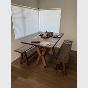 Bespoke Dining Table & Benches — Reclaimed Macrocarpa gallery detail image