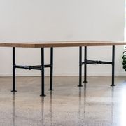Reclaimed Kauri Table with Industrial Pipe Legs gallery detail image