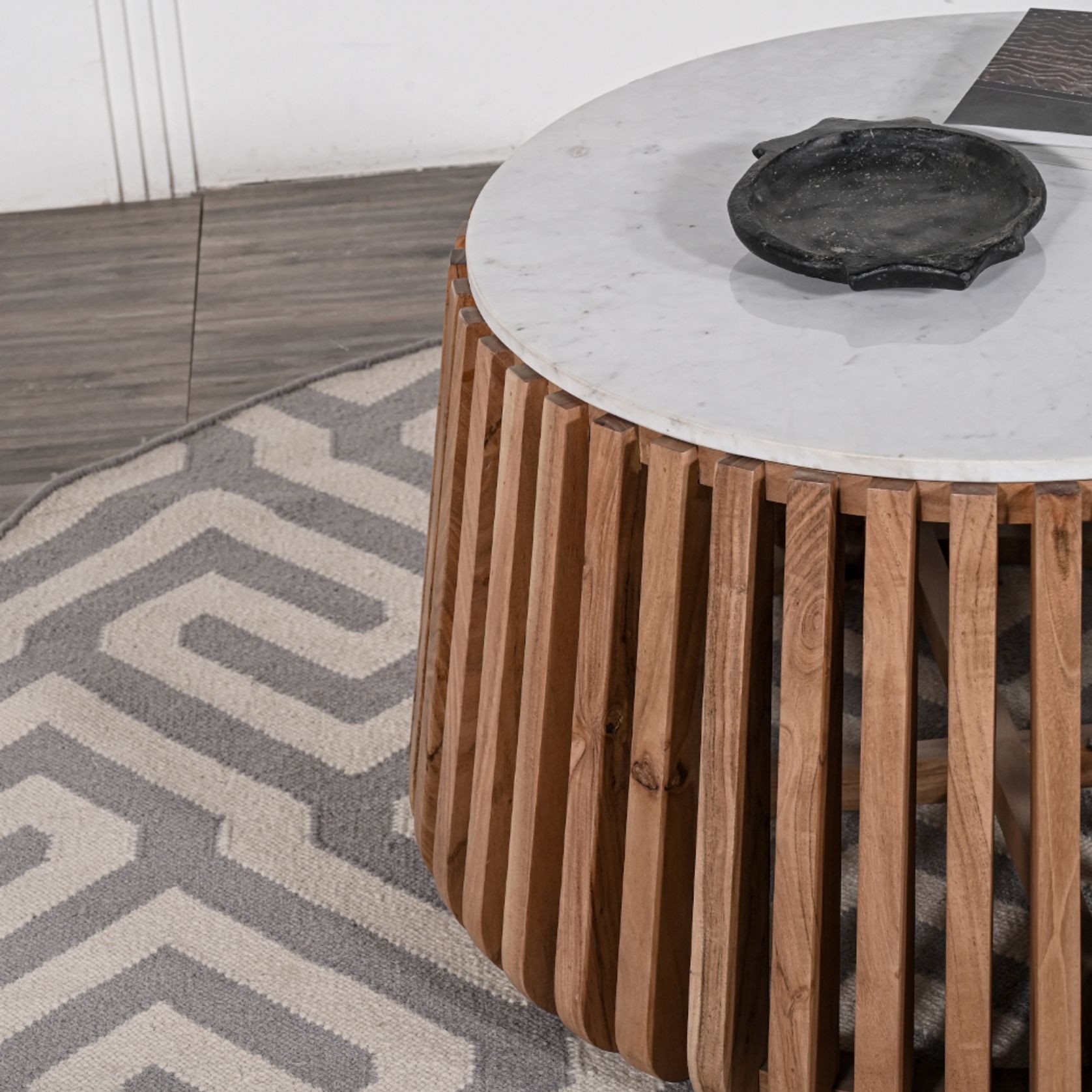 Callala Indoor Wooden Coffee Table with Marble Top gallery detail image
