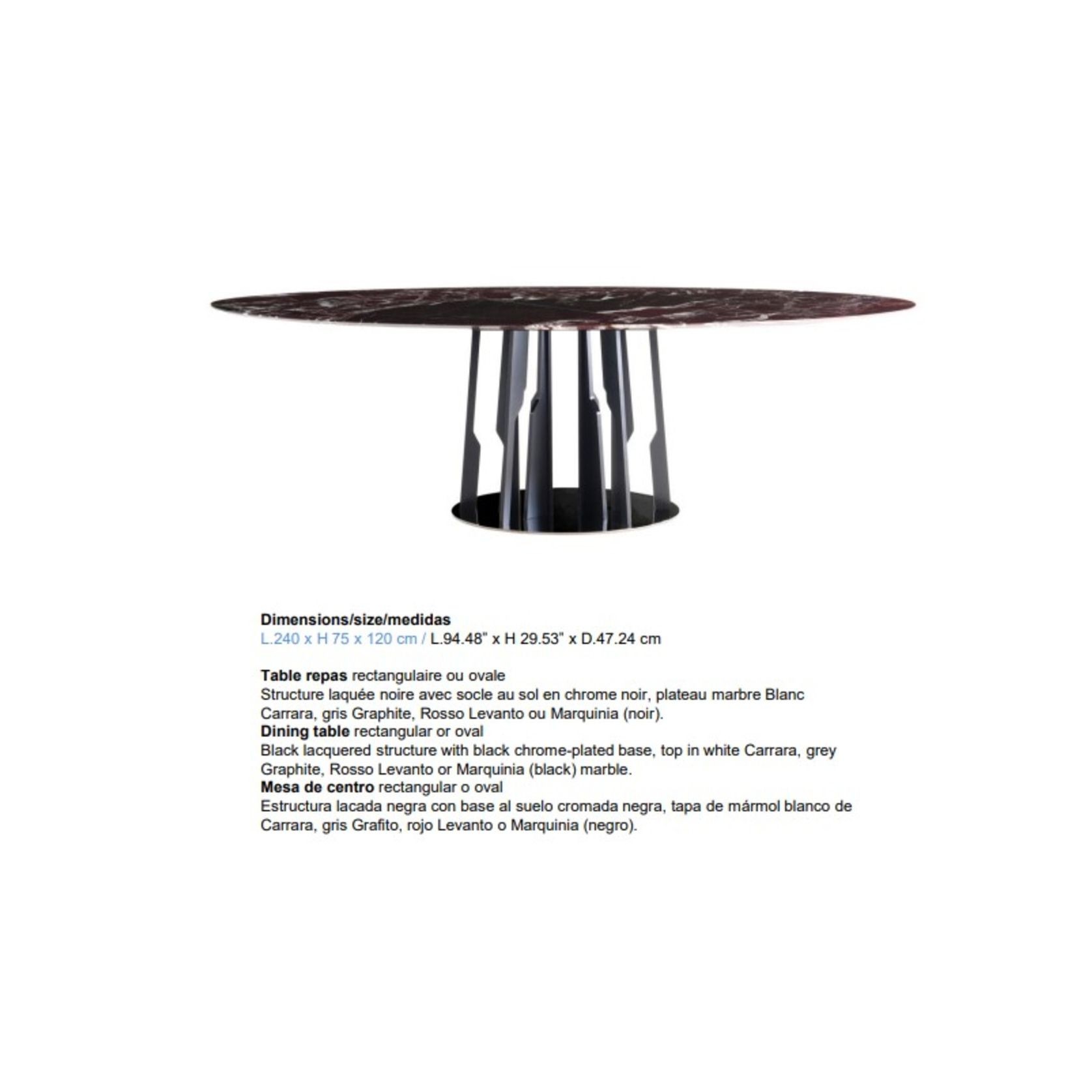 Ivresse oval dining table gallery detail image