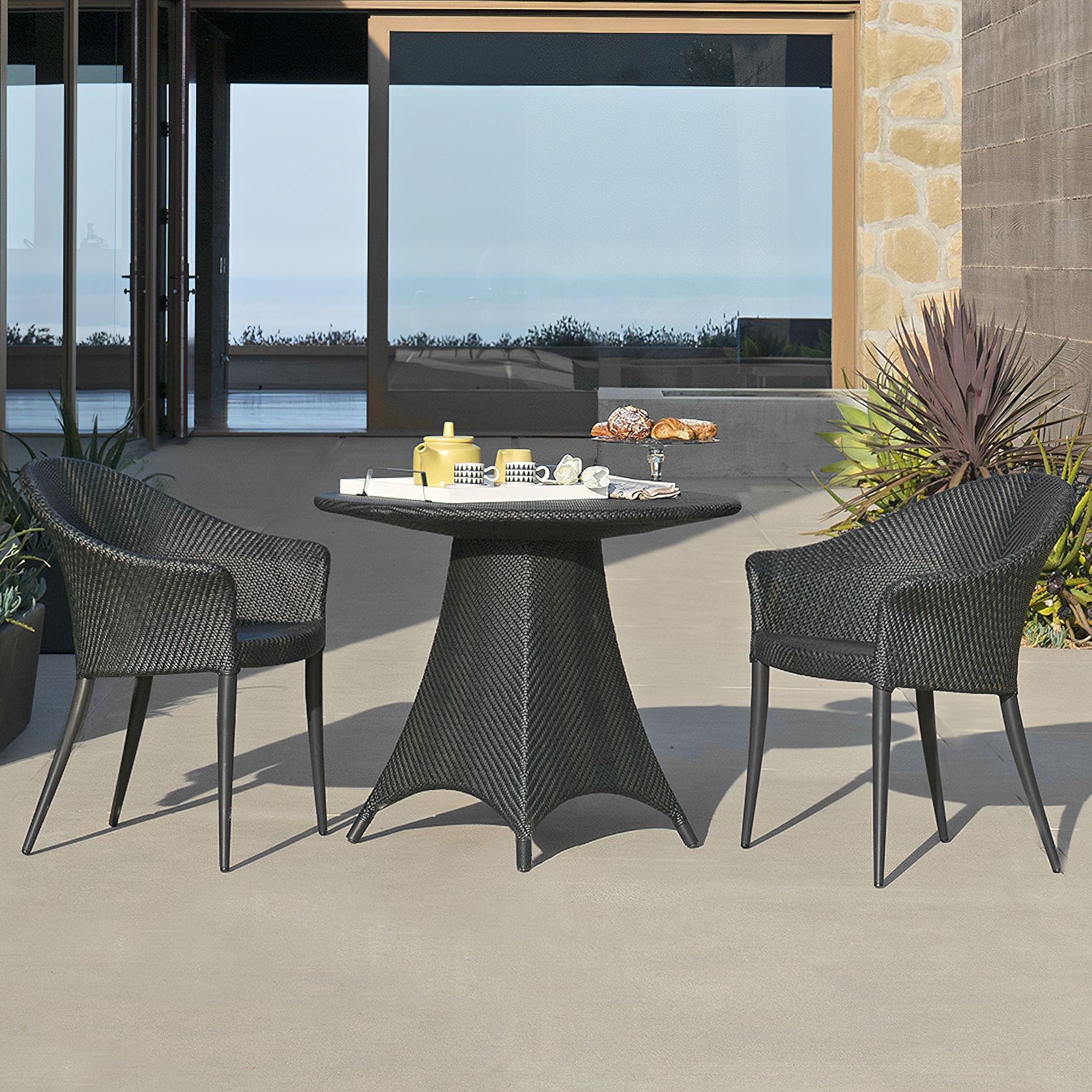 Amari Fully Woven Dining Table Round 90 gallery detail image