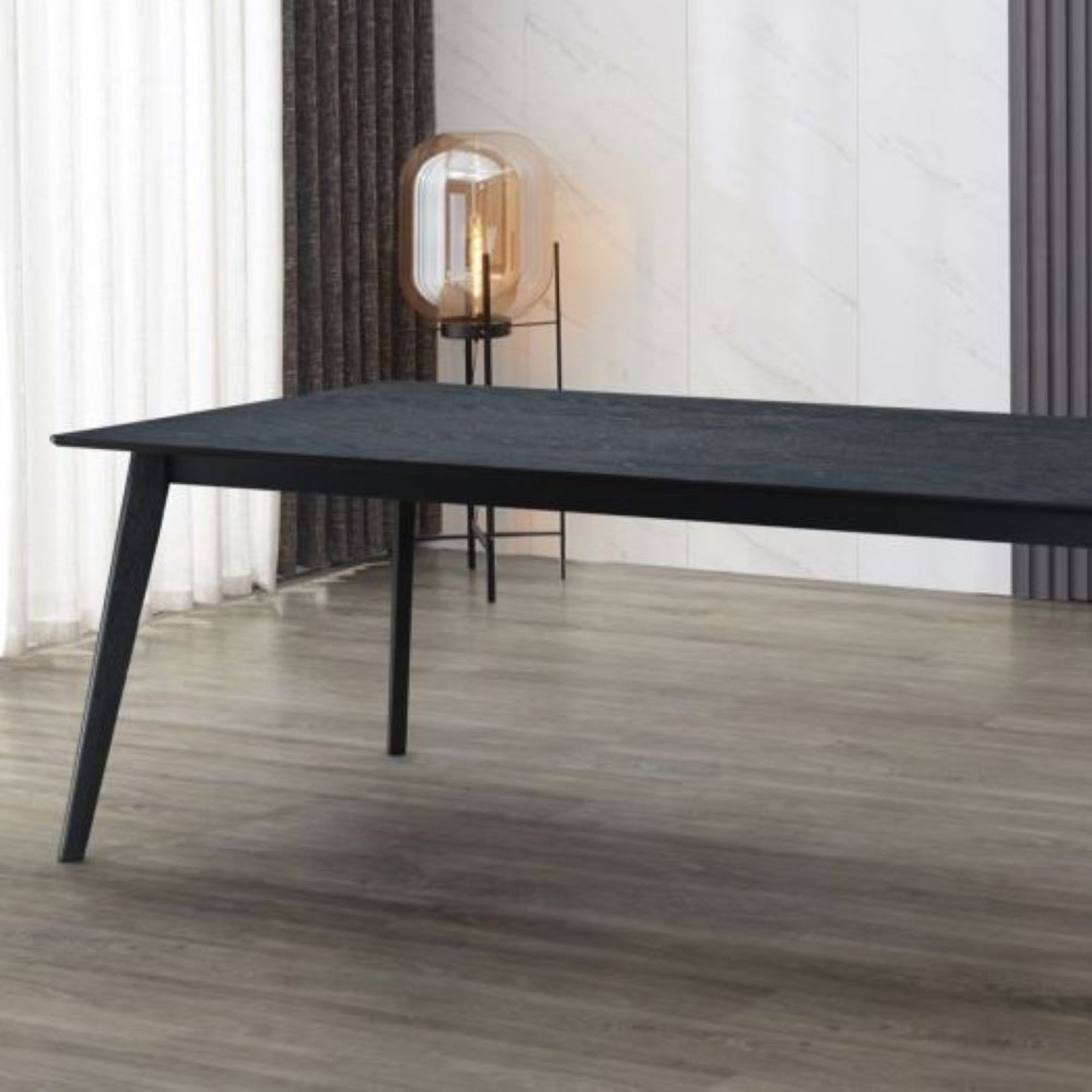 Cannes Hardwood Dining Table | Black | 2000mm gallery detail image