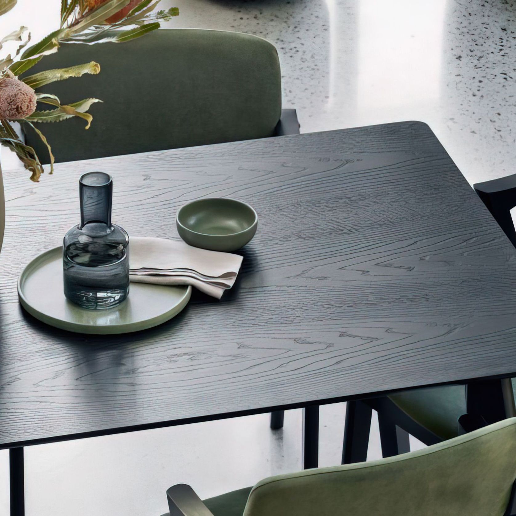 Cannes Hardwood Dining Table | Black gallery detail image