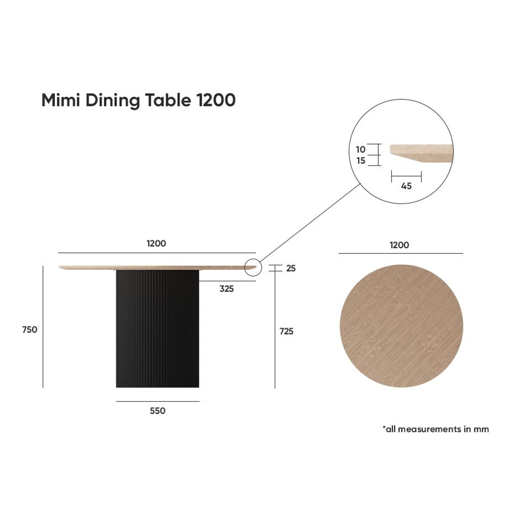 Mimi Dining Table -   120cm gallery detail image