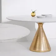 Silhouette Pedestal Marble Round Dining Table gallery detail image