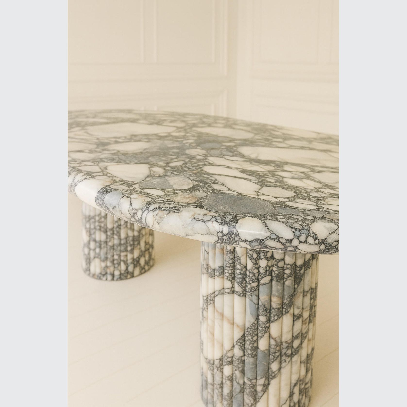 Oval Dining Table - Milky Blue gallery detail image