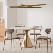 Silhouette Pedestal Marble Round Dining Table gallery detail image