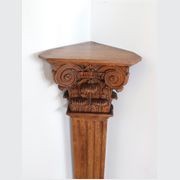 An Antique Carved Oak Corner Corinthian Display Column gallery detail image