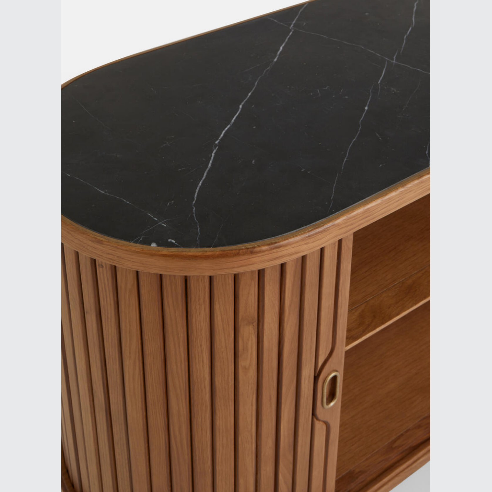 Soho Home | Nora Tambour Sideboard | Marquina Marble gallery detail image