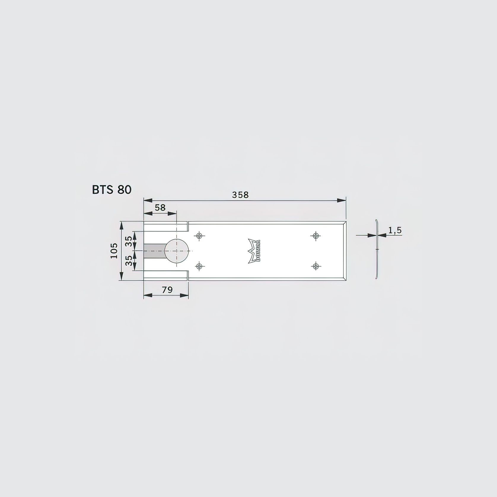 Dorma BTS804T EN4 Floor Spring Body Combi Pack Timber gallery detail image