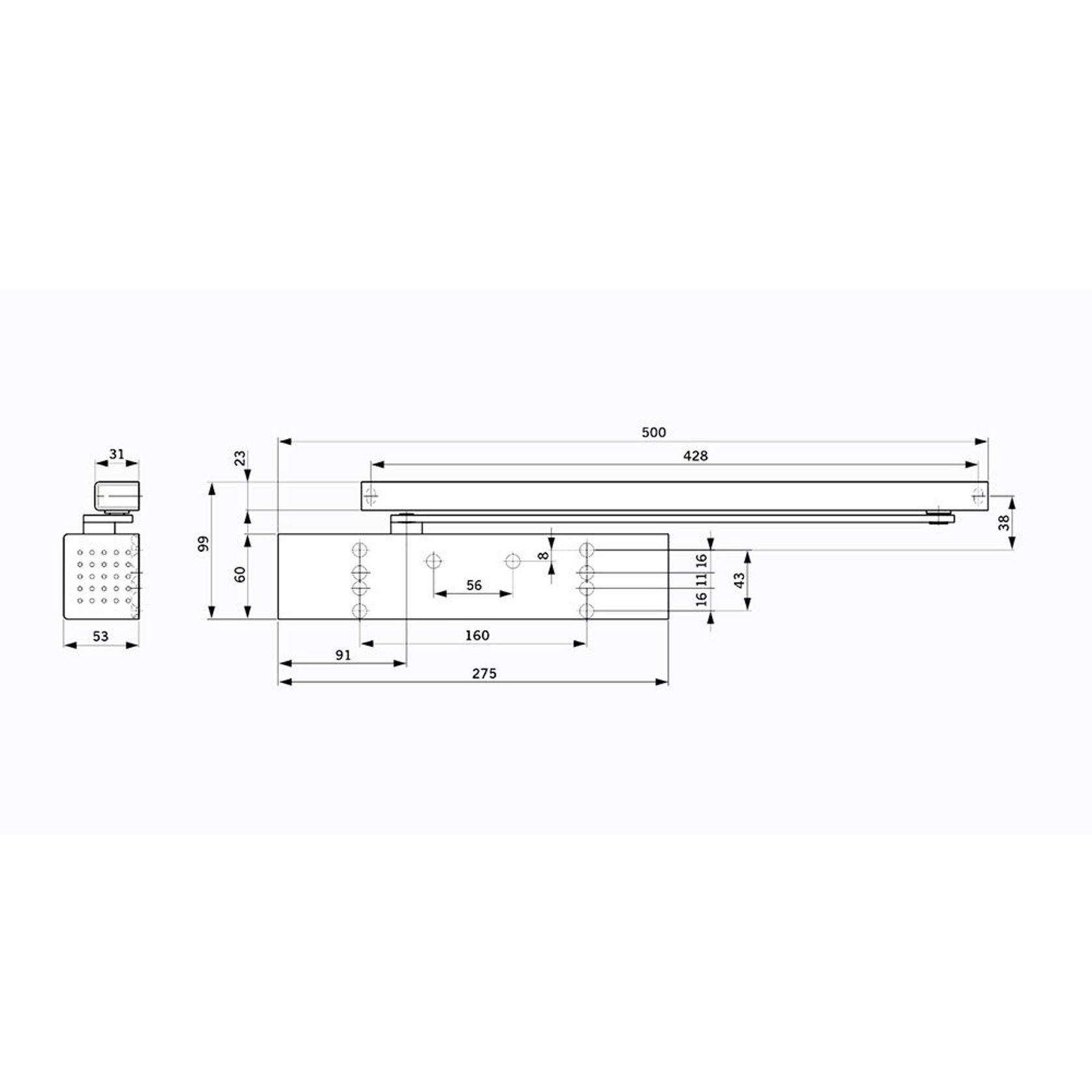 Dorma TS92G EN1-5 Door Closer Pull Side Kit TS92G24GNAB gallery detail image