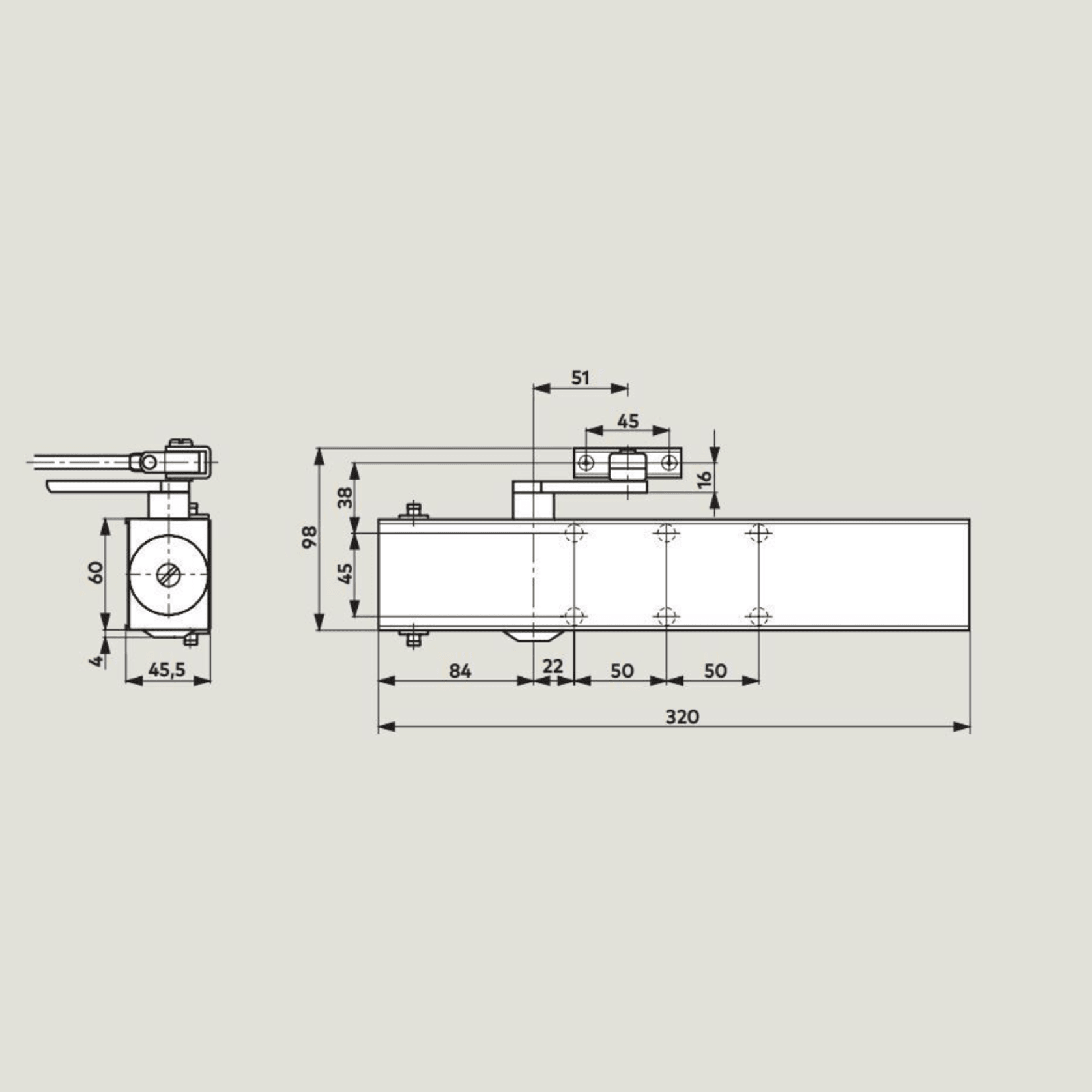 Dorma TS73 EMF EN46 Electro Hold Open Door Closers Body Only