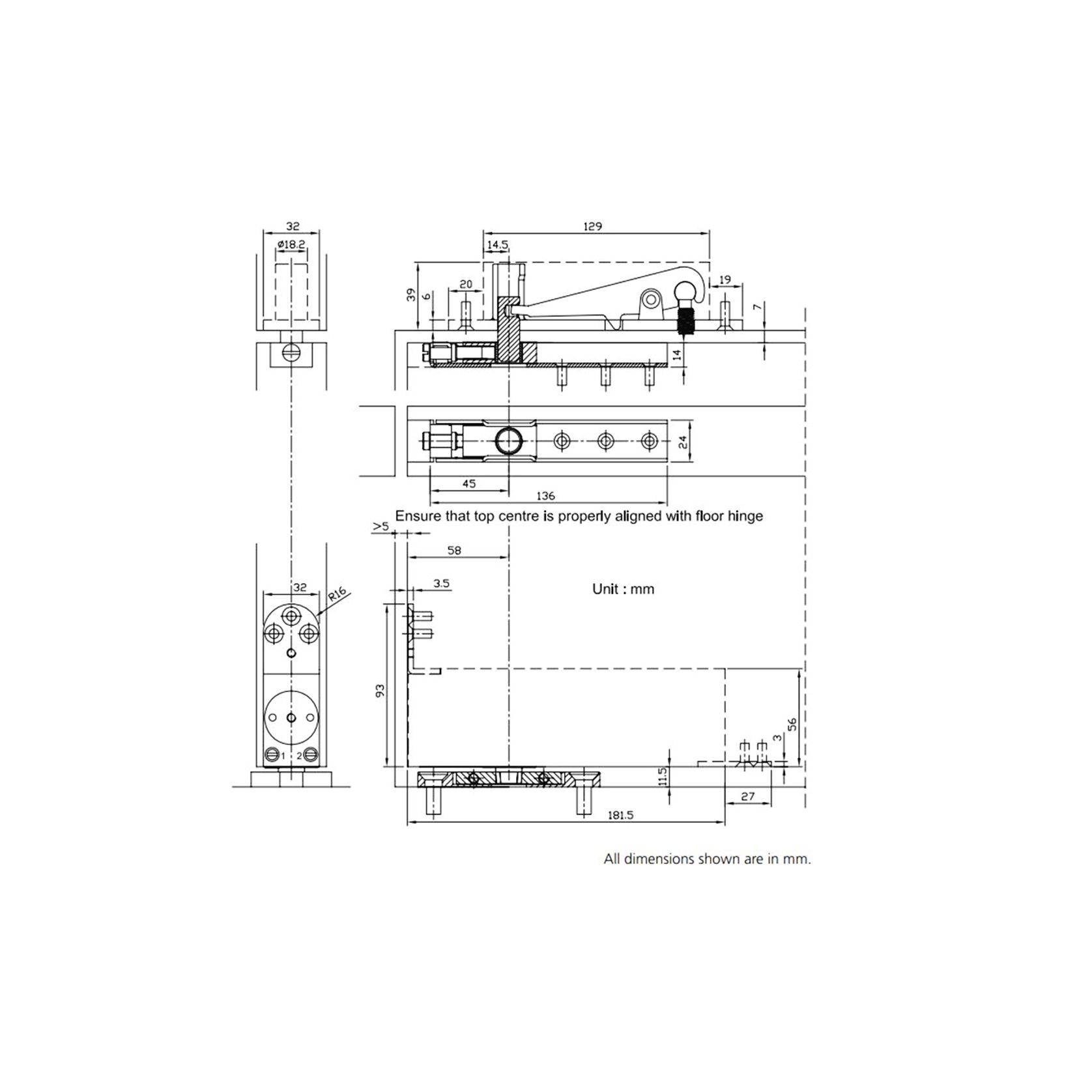 Zanda Concealed Heel Door Closer ZANHEEL ArchiPro AU