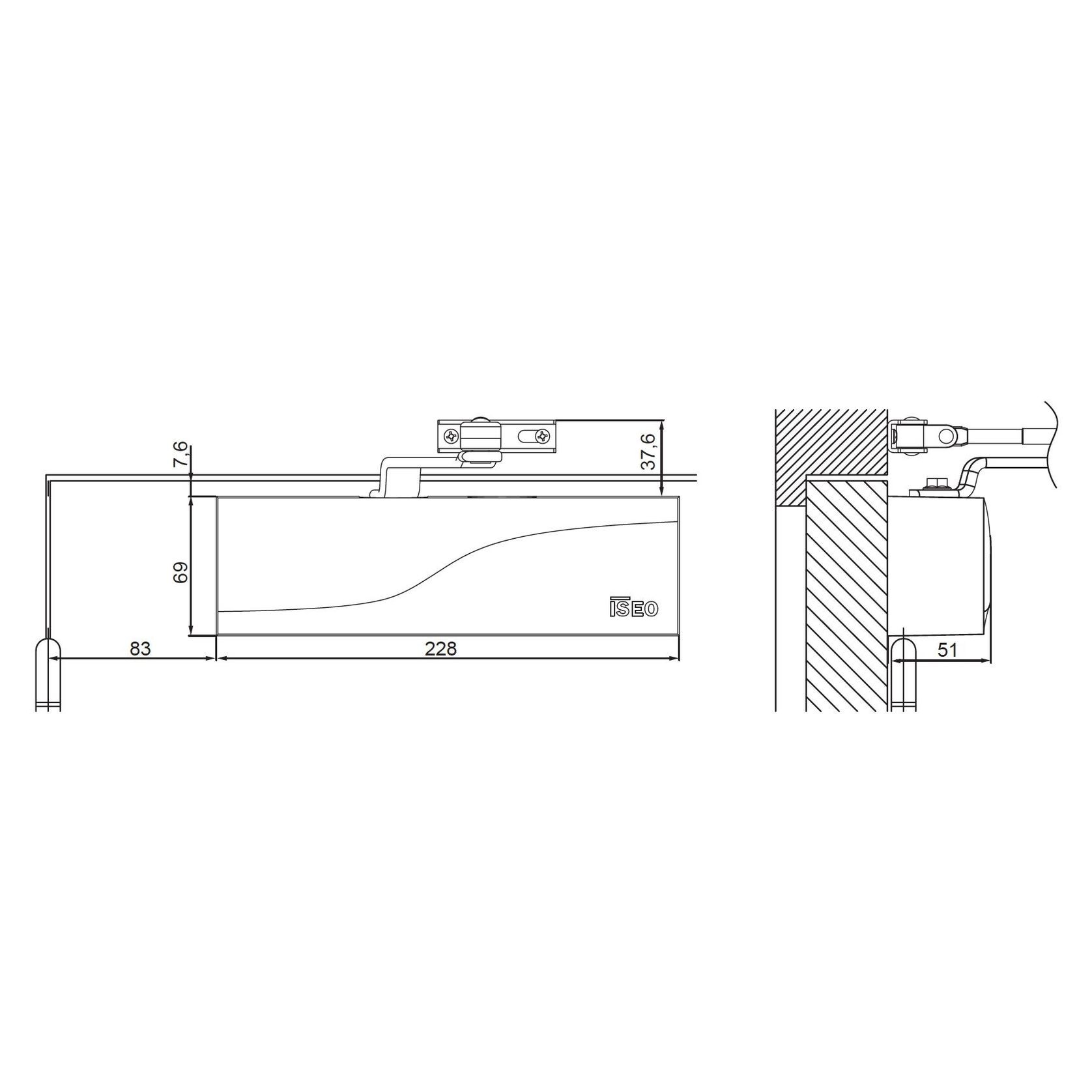 IS60 Hydraulic Door Closer  gallery detail image