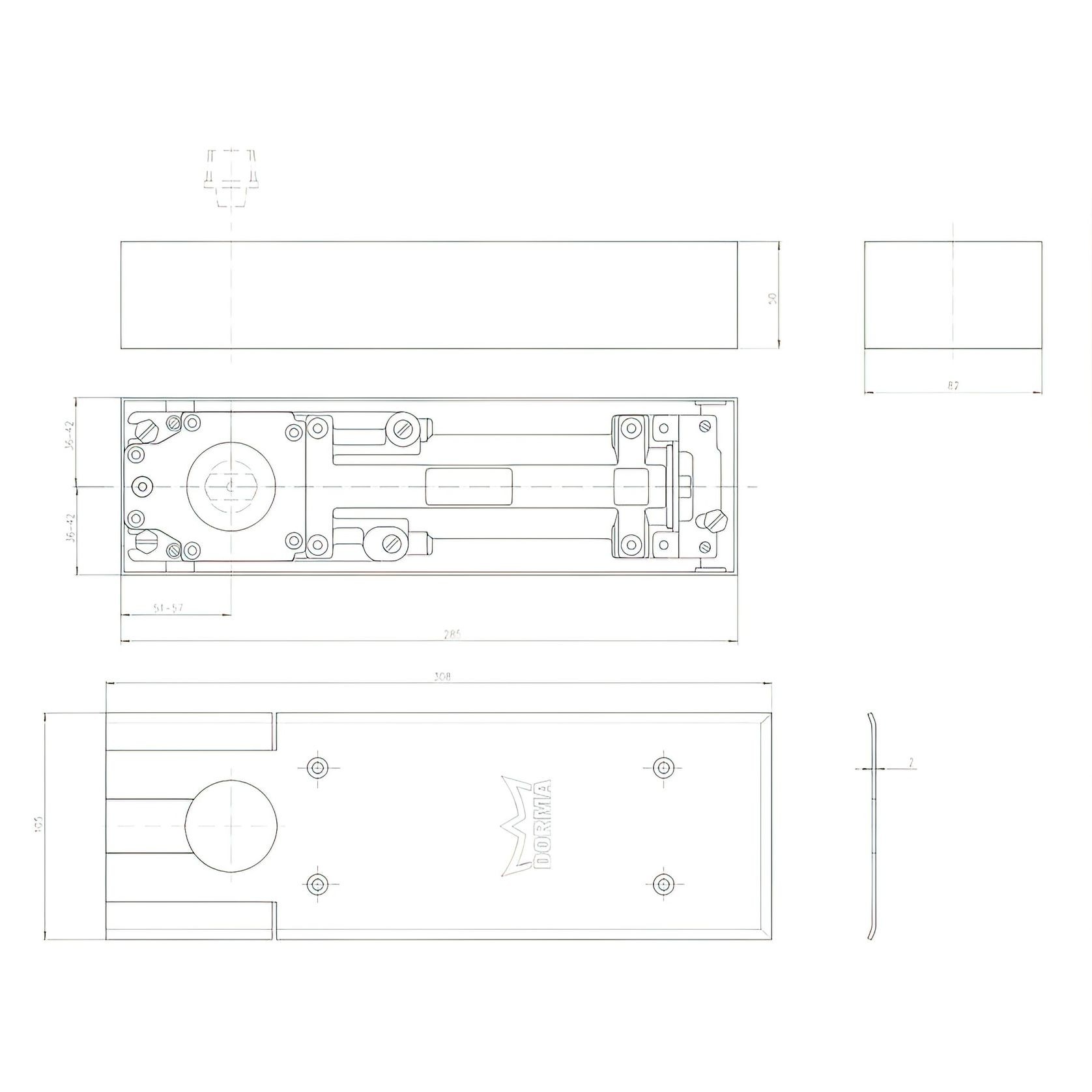 Dorma Floor Spring NonHold Open DBL Action Kit BTS75VT gallery detail image