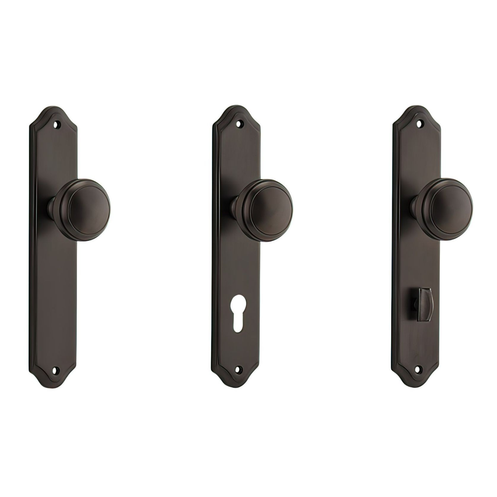 Iver Paddington Door Knob on Shouldered Backplate Signature Brass gallery detail image