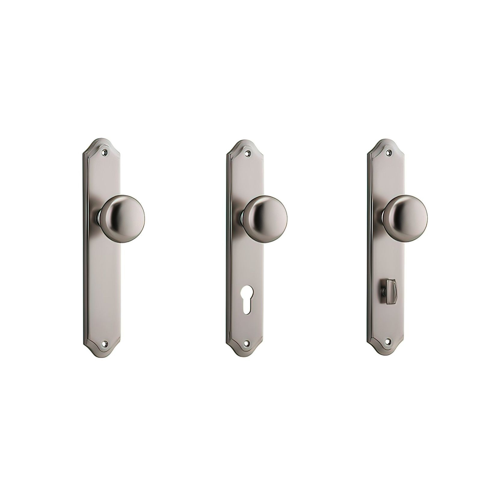 Iver Cambridge Door Knob on Shouldered Backplate Satin Nickel - Customise to your needs gallery detail image