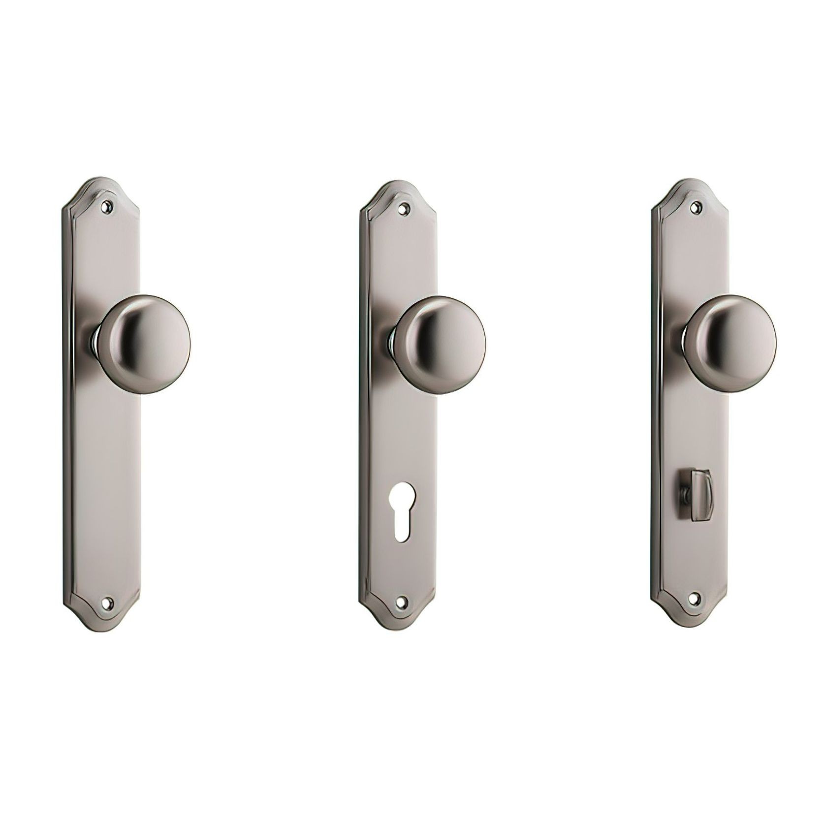 Iver Cambridge Door Knob on Shouldered Backplate Satin Nickel - Customise to your needs gallery detail image