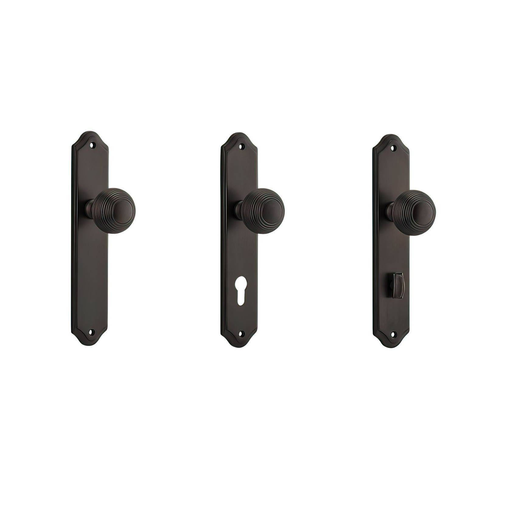 Iver Guildford Door Knob on Shouldered Backplate Signature Brass gallery detail image