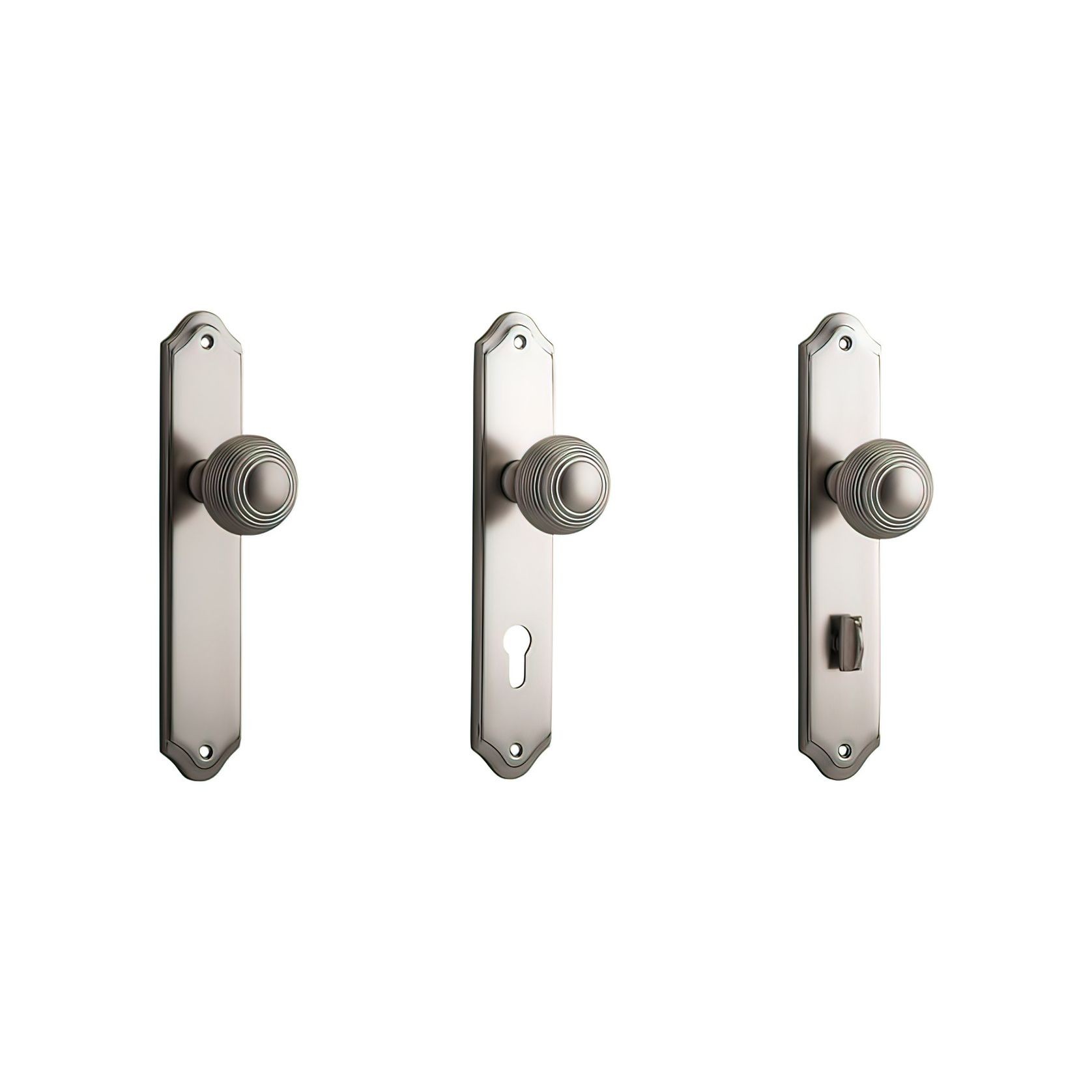 Iver Guildford Door Knob on Shouldered Backplate Satin Nickel - Customise to your needs gallery detail image