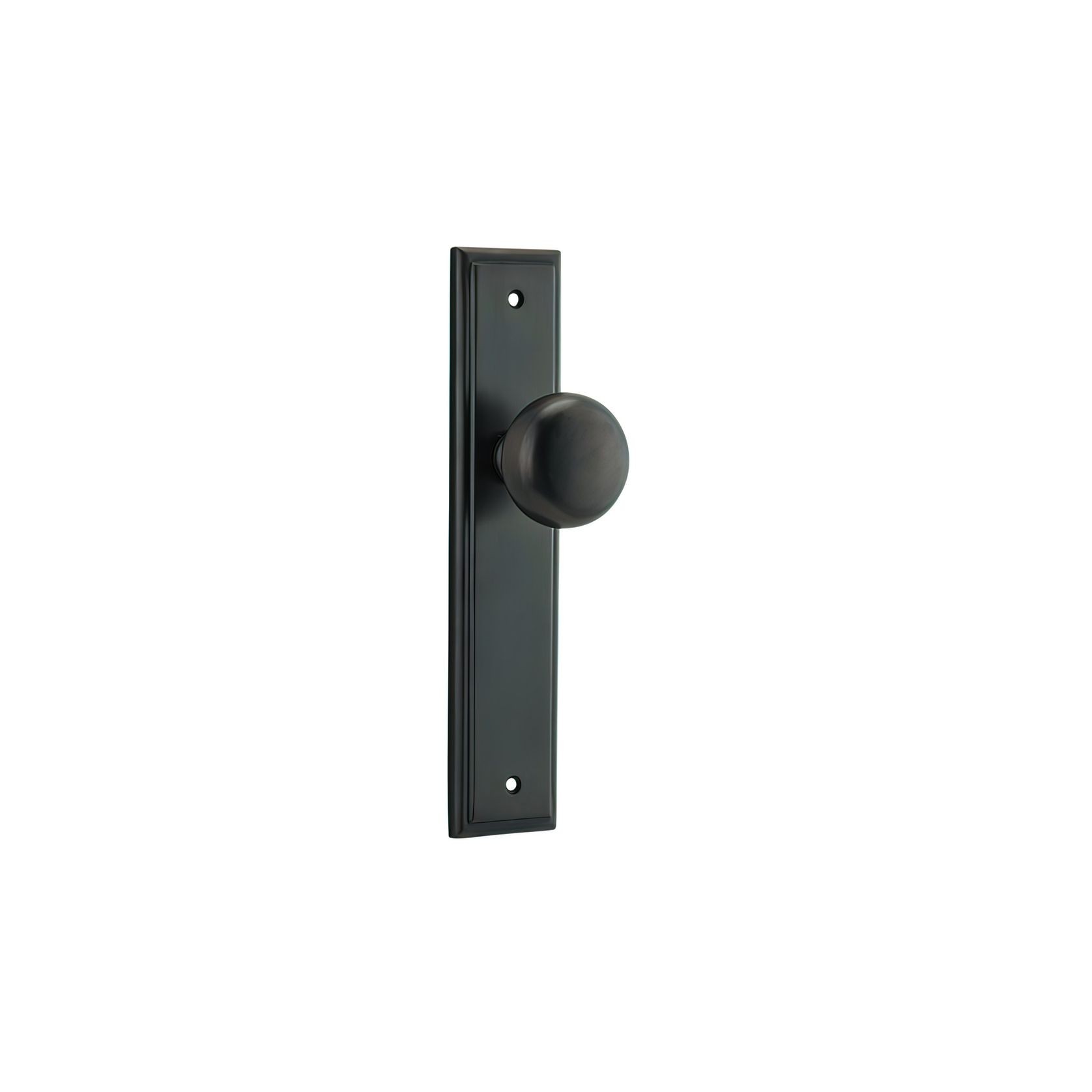 Iver Cambridge Door Knob on Stepped Backplate Signature Brass gallery detail image