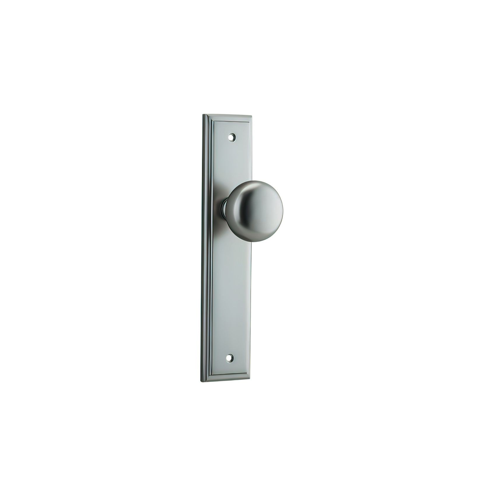 Iver Cambridge Door Knob on Stepped Backplate Satin Nickel - Customise to your needs gallery detail image
