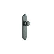 Iver Cambridge Door Knob on Shouldered Backplate Distressed Nickel gallery detail image
