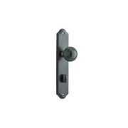 Iver Guildford Door Knob on Shouldered Backplate Distressed Nickel gallery detail image