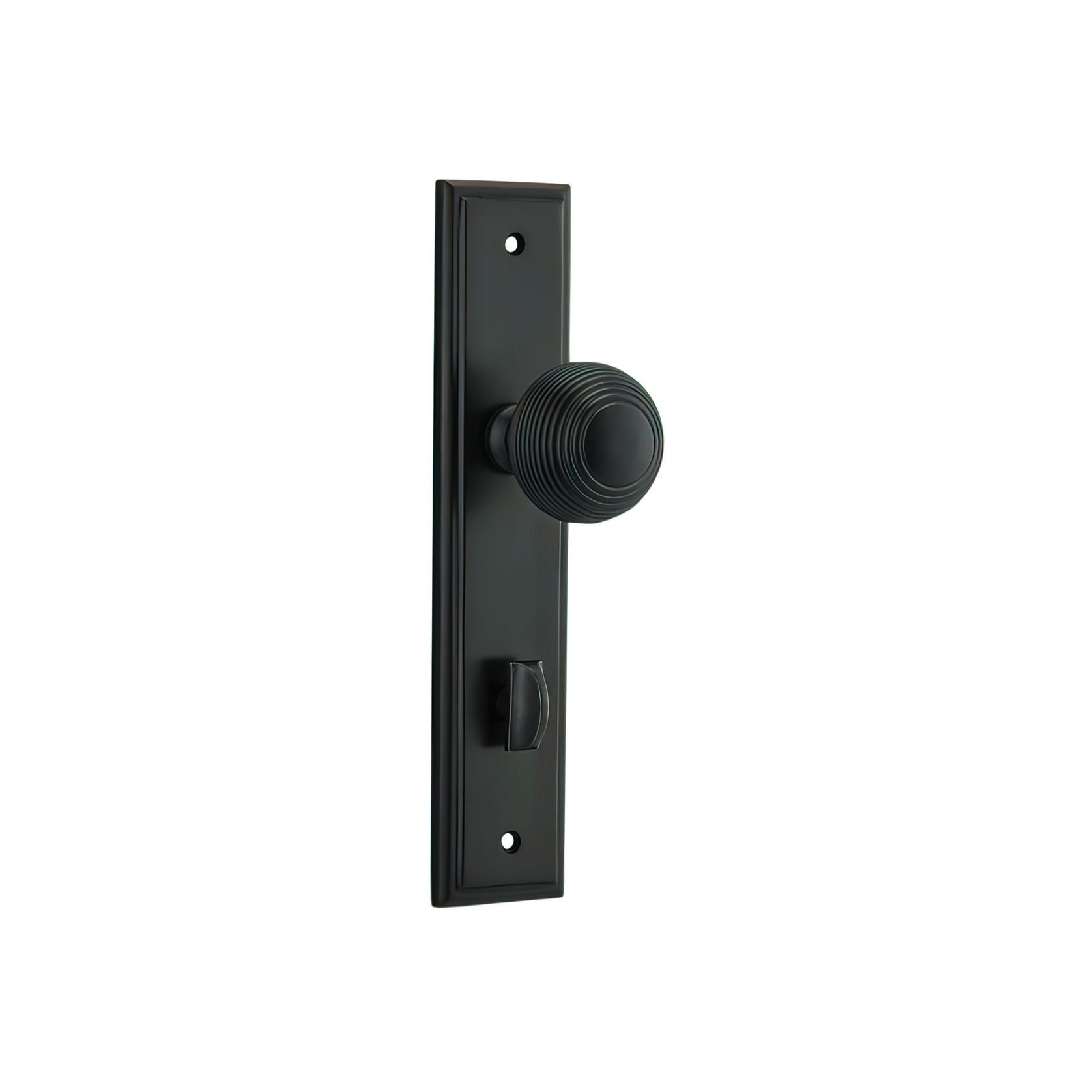 Iver Guildford Door Knob on Stepped Backplate Signature Brass gallery detail image