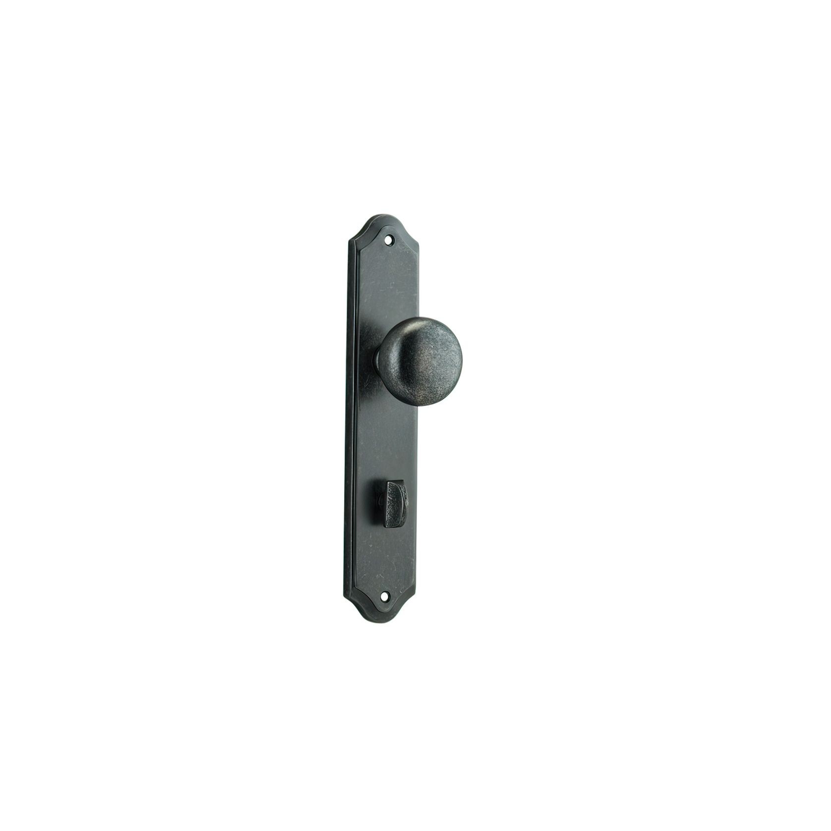 Iver Cambridge Door Knob on Shouldered Backplate Distressed Nickel gallery detail image