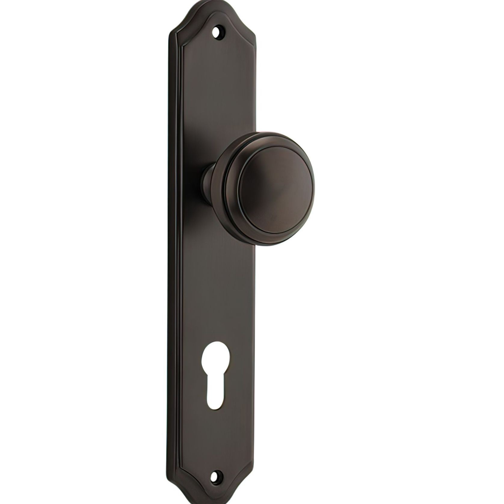 Iver Paddington Door Knob on Shouldered Backplate Signature Brass gallery detail image