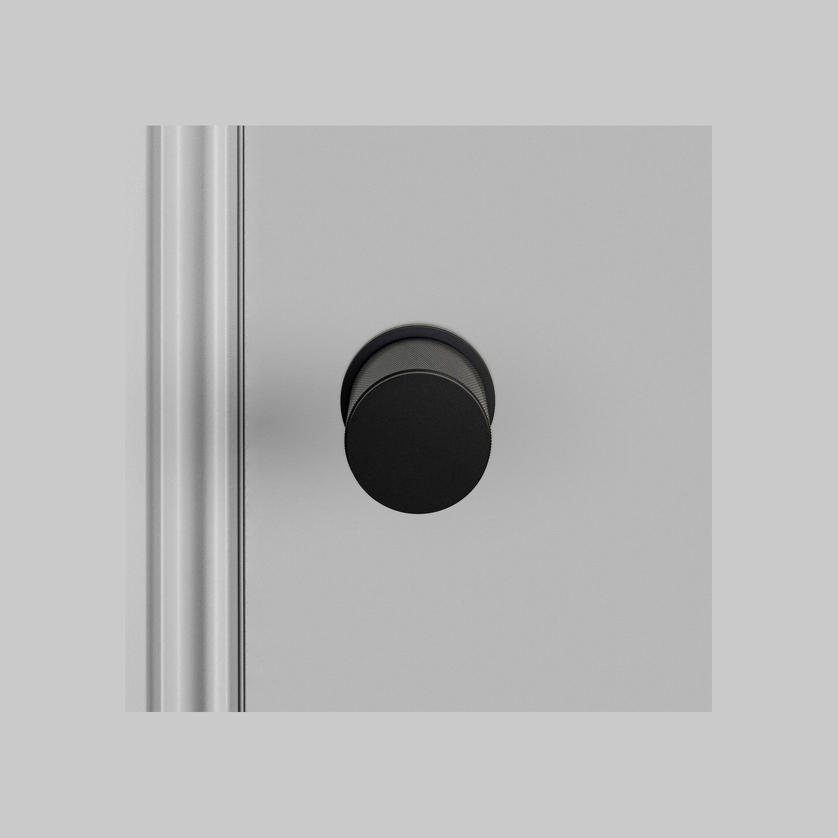 Buster and Punch Cross-Knurl Door Knob on Round Rose gallery detail image