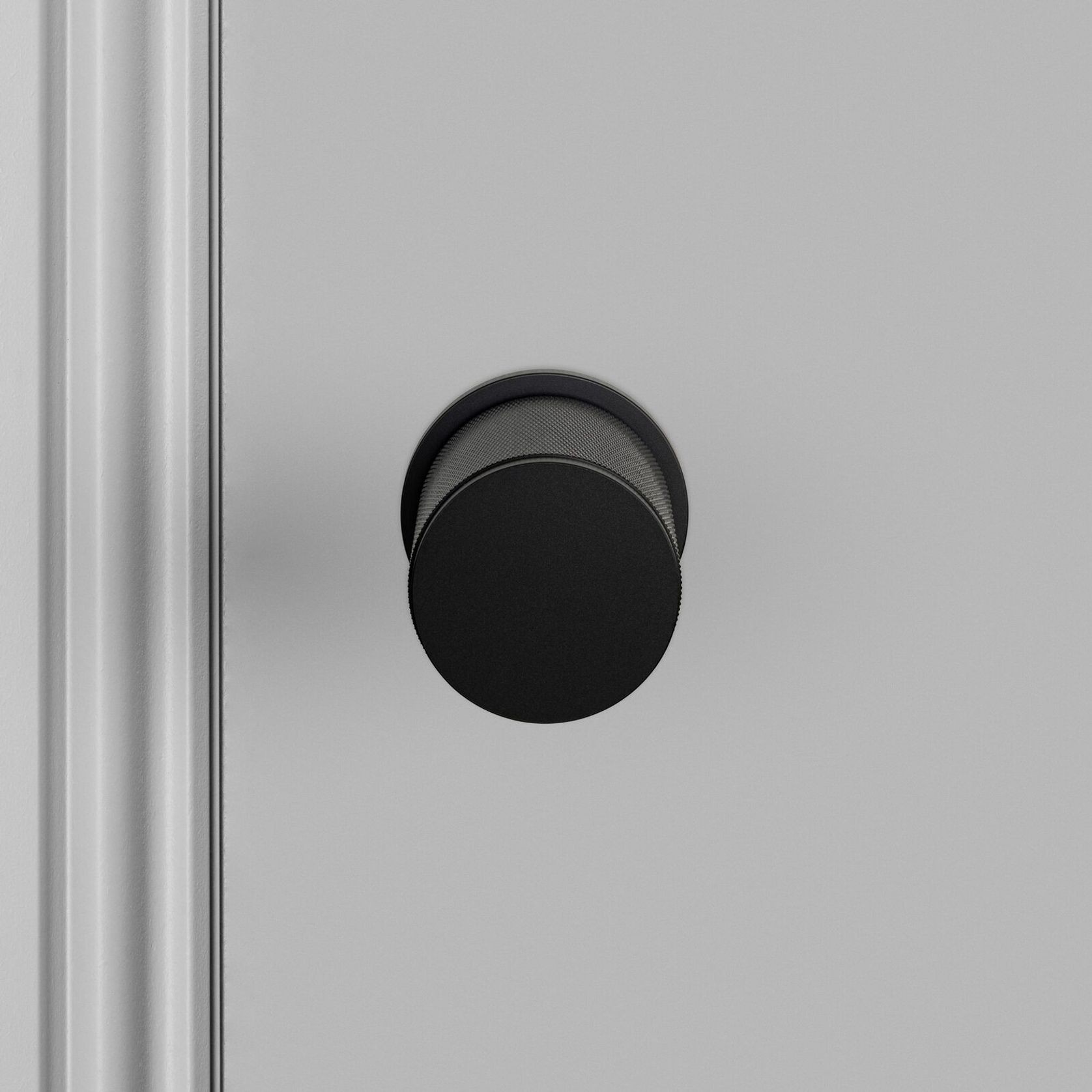 Buster and Punch Cross-Knurl Door Knob on Round Rose gallery detail image