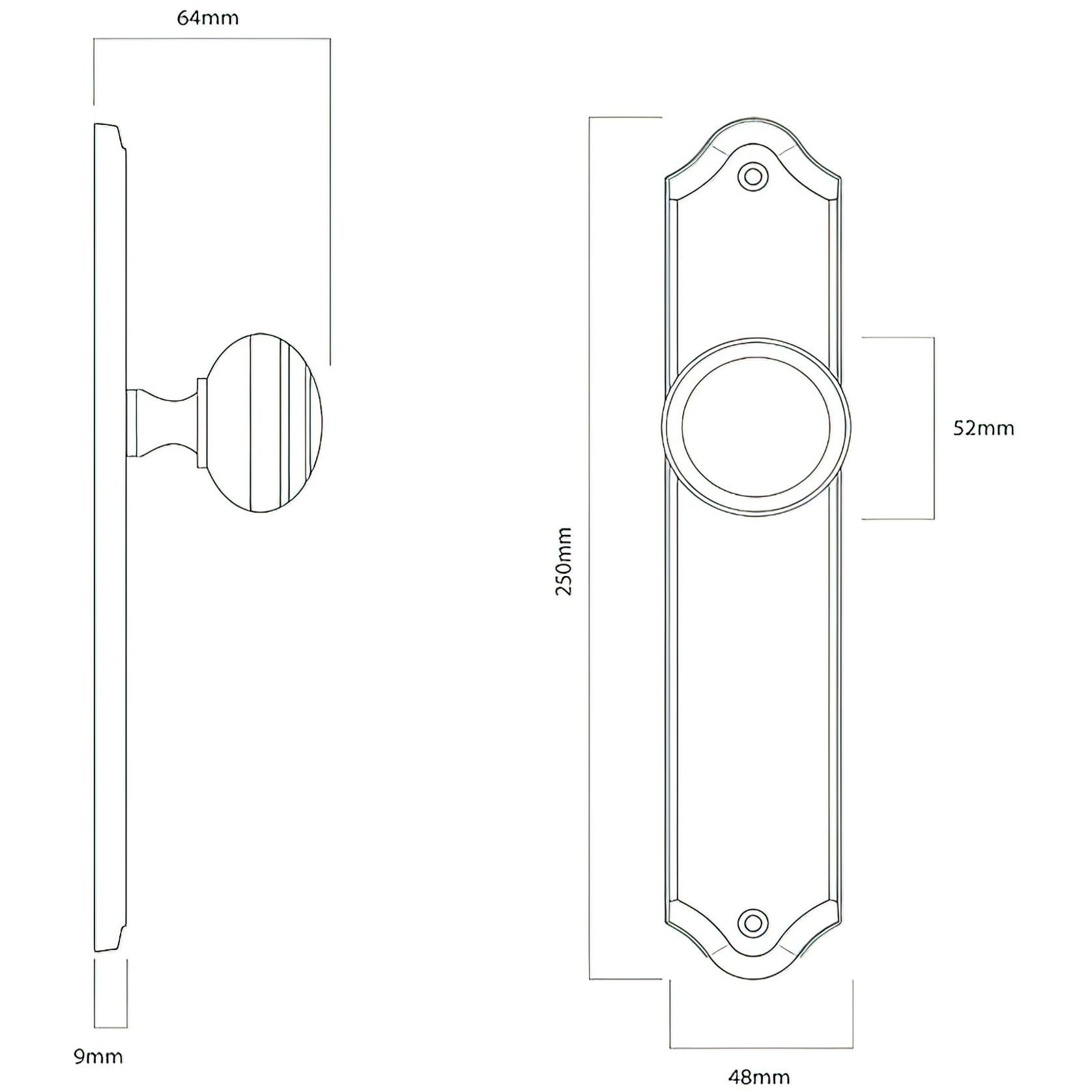 Iver Paddington Door Knob on Shouldered Backplate Signature Brass gallery detail image