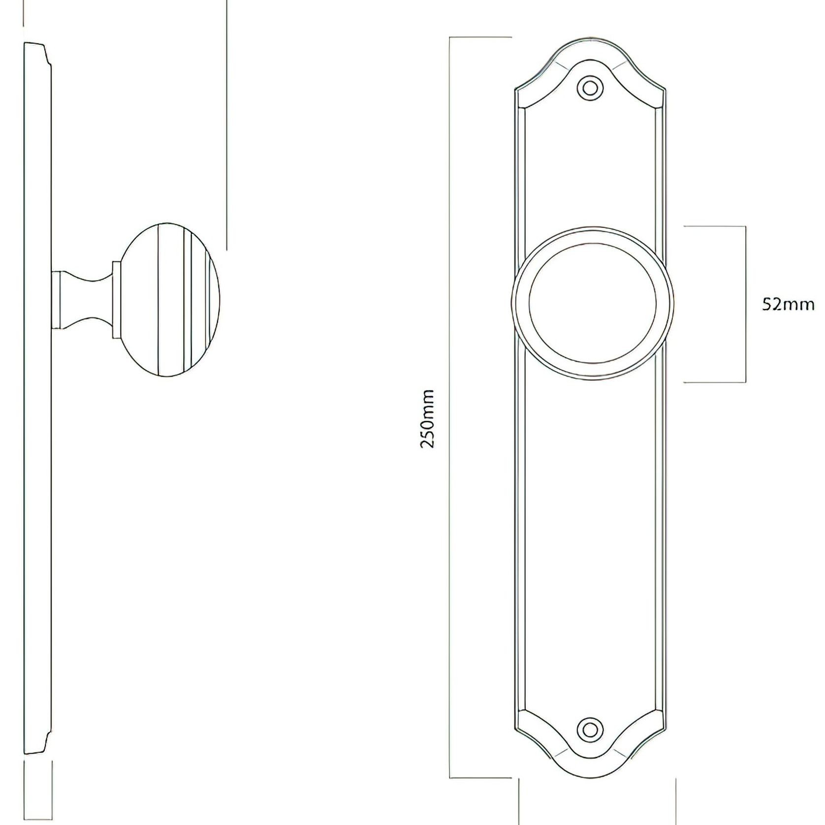 Iver Paddington Door Knob on Shouldered Backplate Distressed Nickel gallery detail image