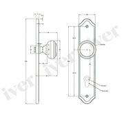 Iver Paddington Door Knob on Shouldered Backplate Satin Nickel - Customise to your needs gallery detail image