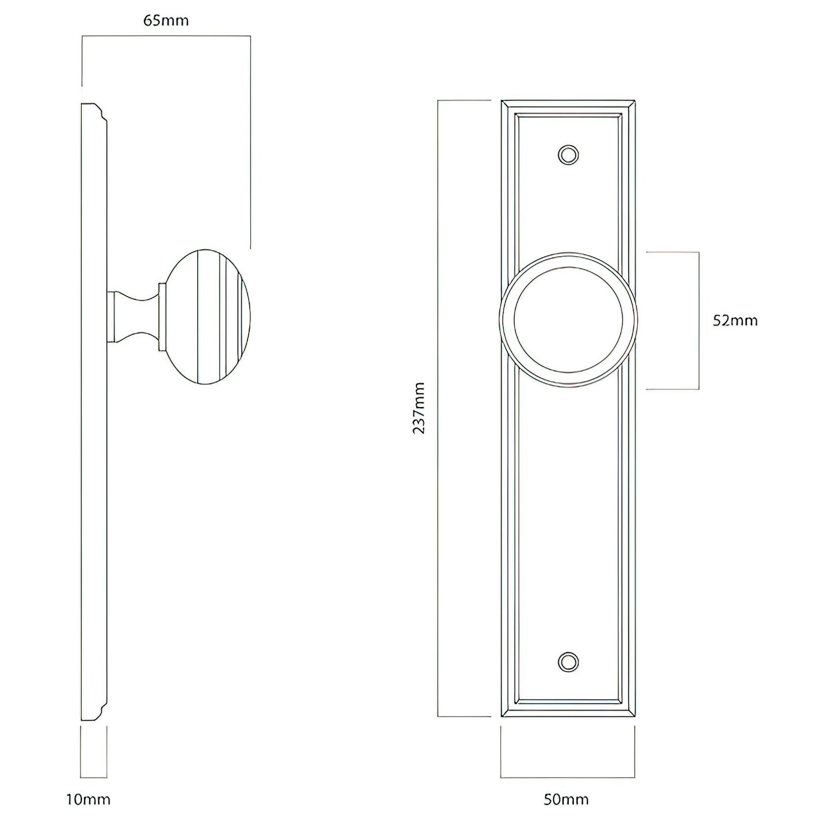 Iver Paddington Door Knob Stepped Backplate Distressed Nickel gallery detail image