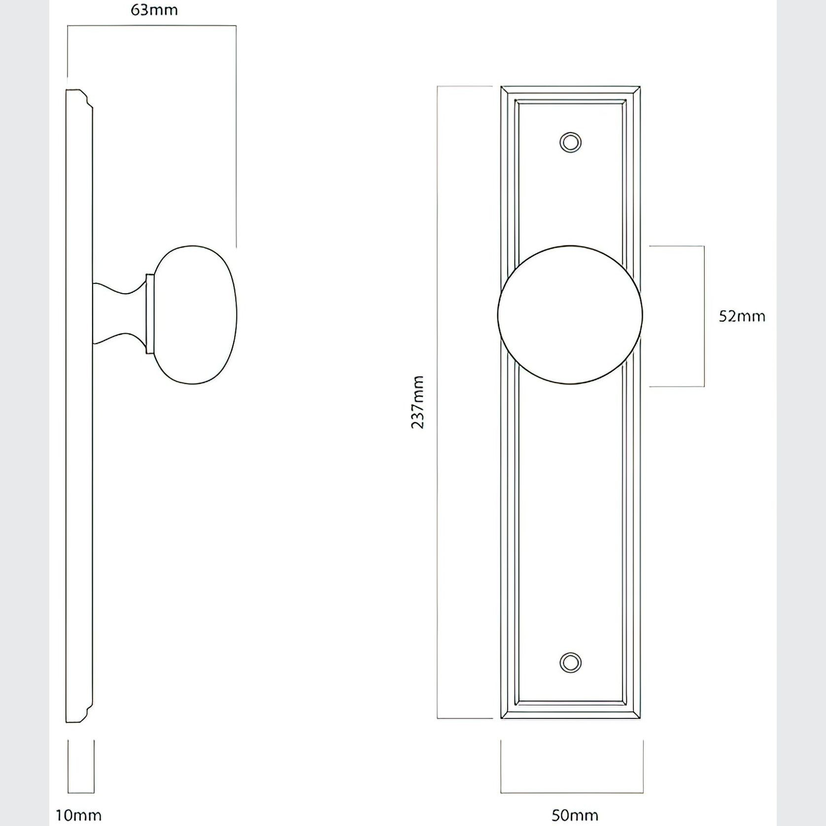 Iver Cambridge Door Knob on Stepped Backplate Signature Brass gallery detail image