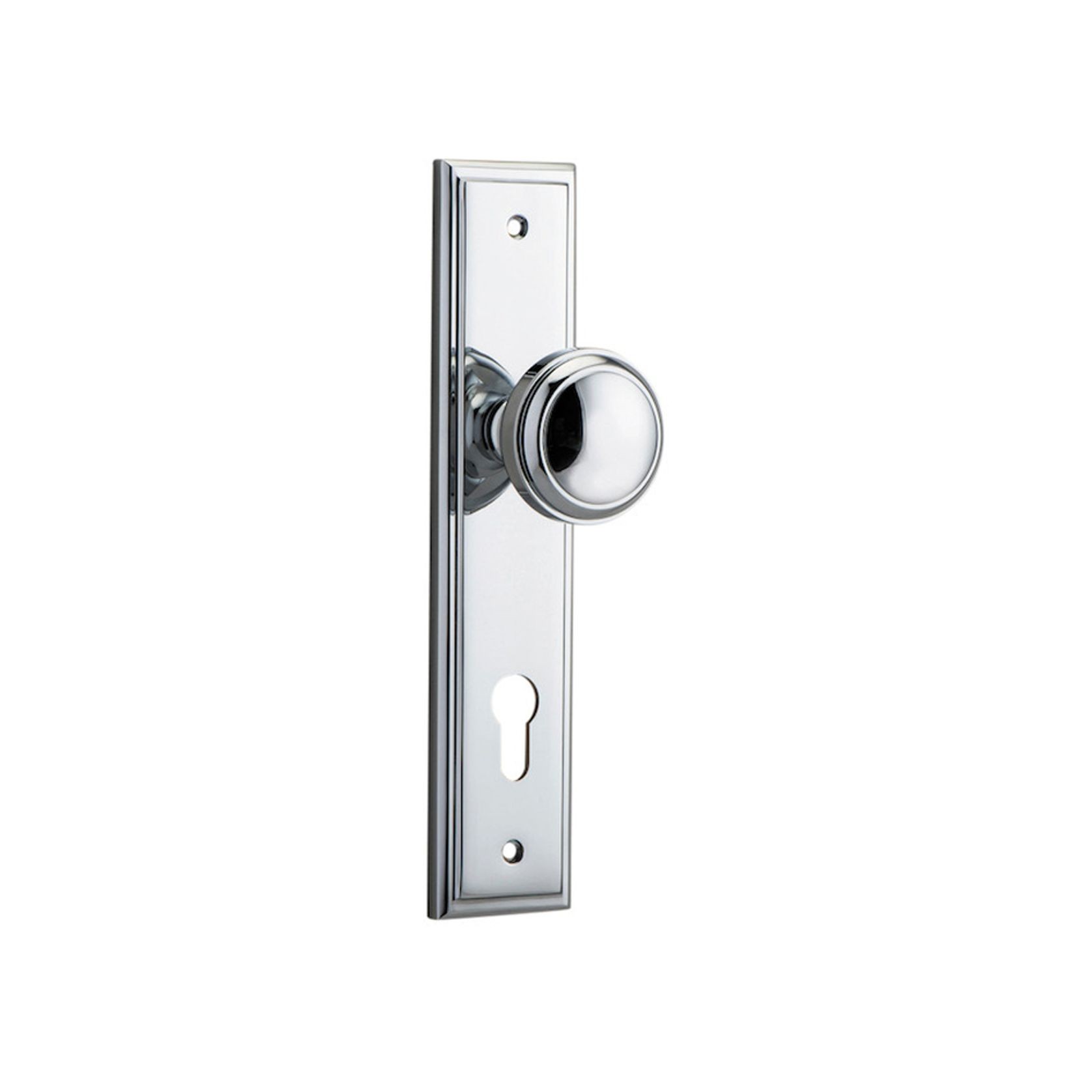 Iver Paddington Door Knob Stepped Backplate Euro Chrome Plated 11838E85 - Customise to your needs gallery detail image