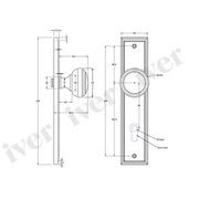 Iver Paddington Door Knob Stepped Backplate Latch Matt Black 12838 - Customise to your needs gallery detail image