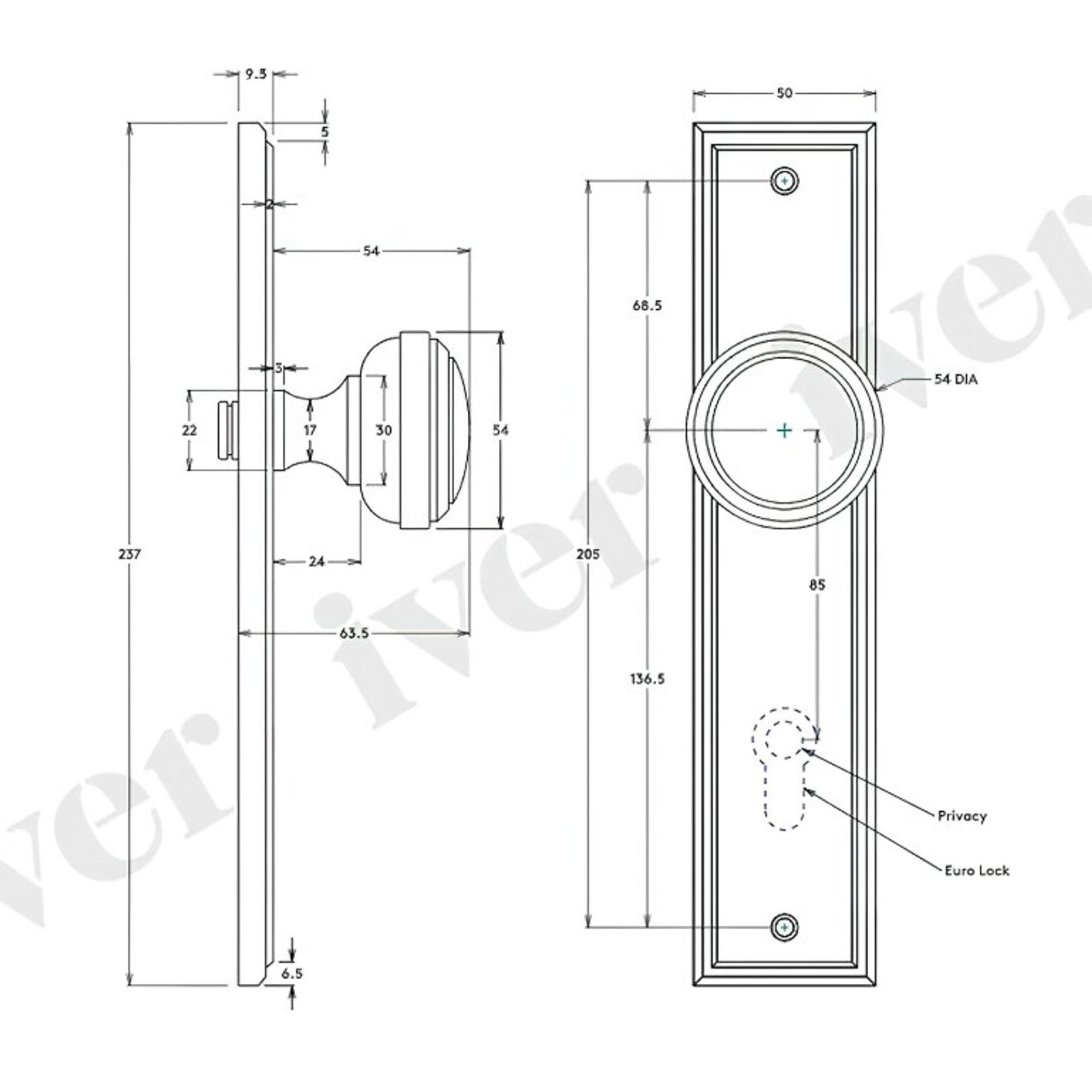 Iver Paddington Door Lever Handle gallery detail image